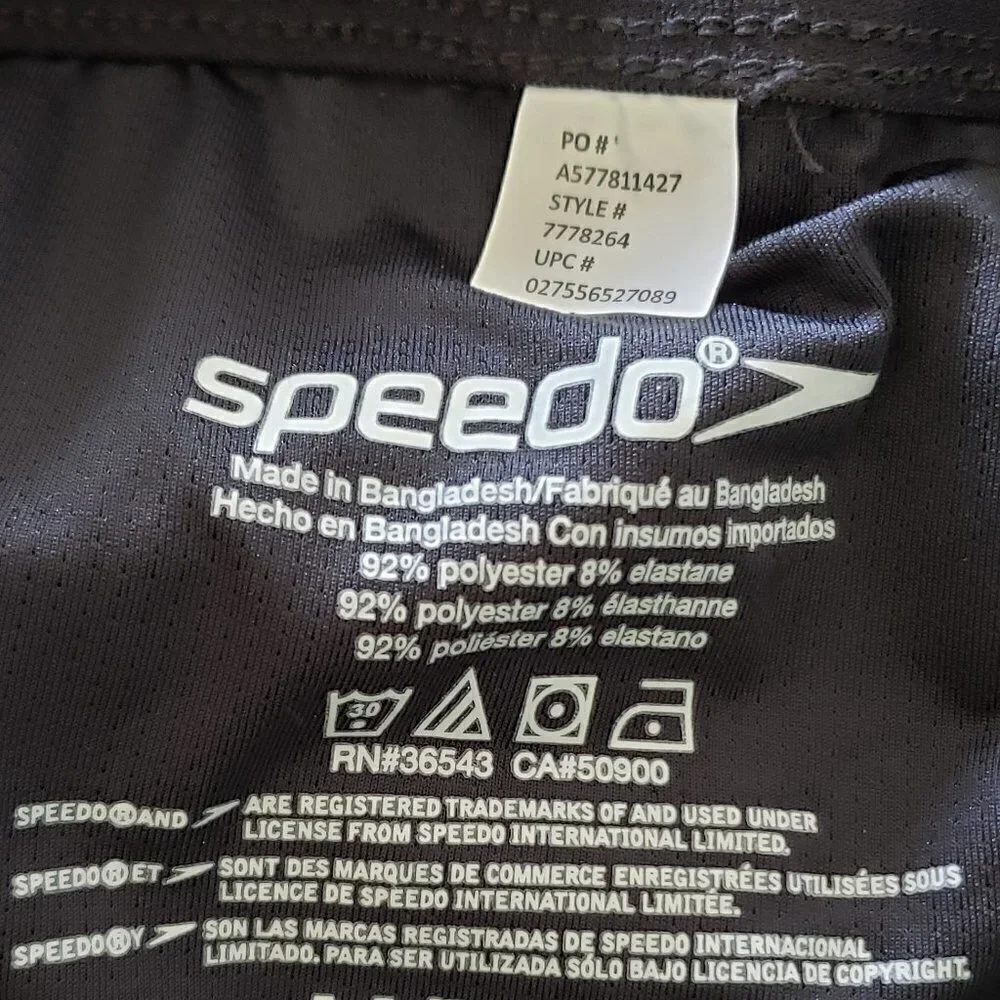 NWT - Speedo Gray Board Short Tech Volley W/Hydroliner - Size XL (36/38)